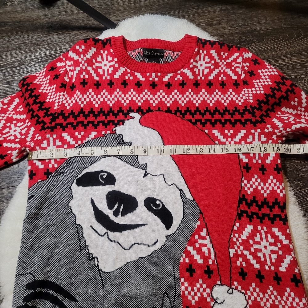 Alex Stevens Jolly Sloth Cotton Christmas Sweater Sz S (Oversized Or Mens) - Picture 2 of 5